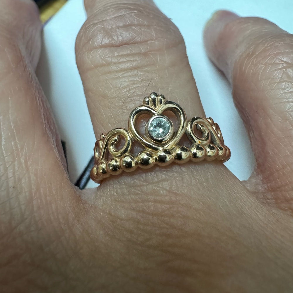 Authentic Rose Gold Tiara Heart Ring size 52